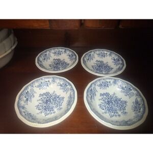 Vintage Kensington ironstone blue and white transfer wear berry bowls set of 4